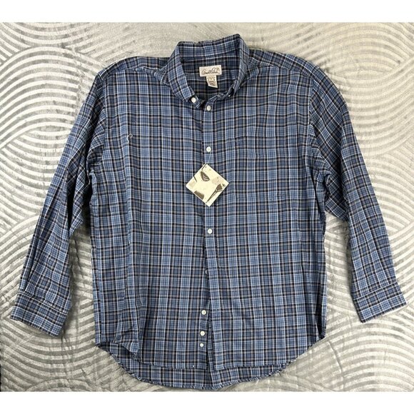 Arnold Palmer Shirt Men’s Size XL 17 Blue Plaid Long Sleeve Button Up NWT Golf - Picture 1 of 5